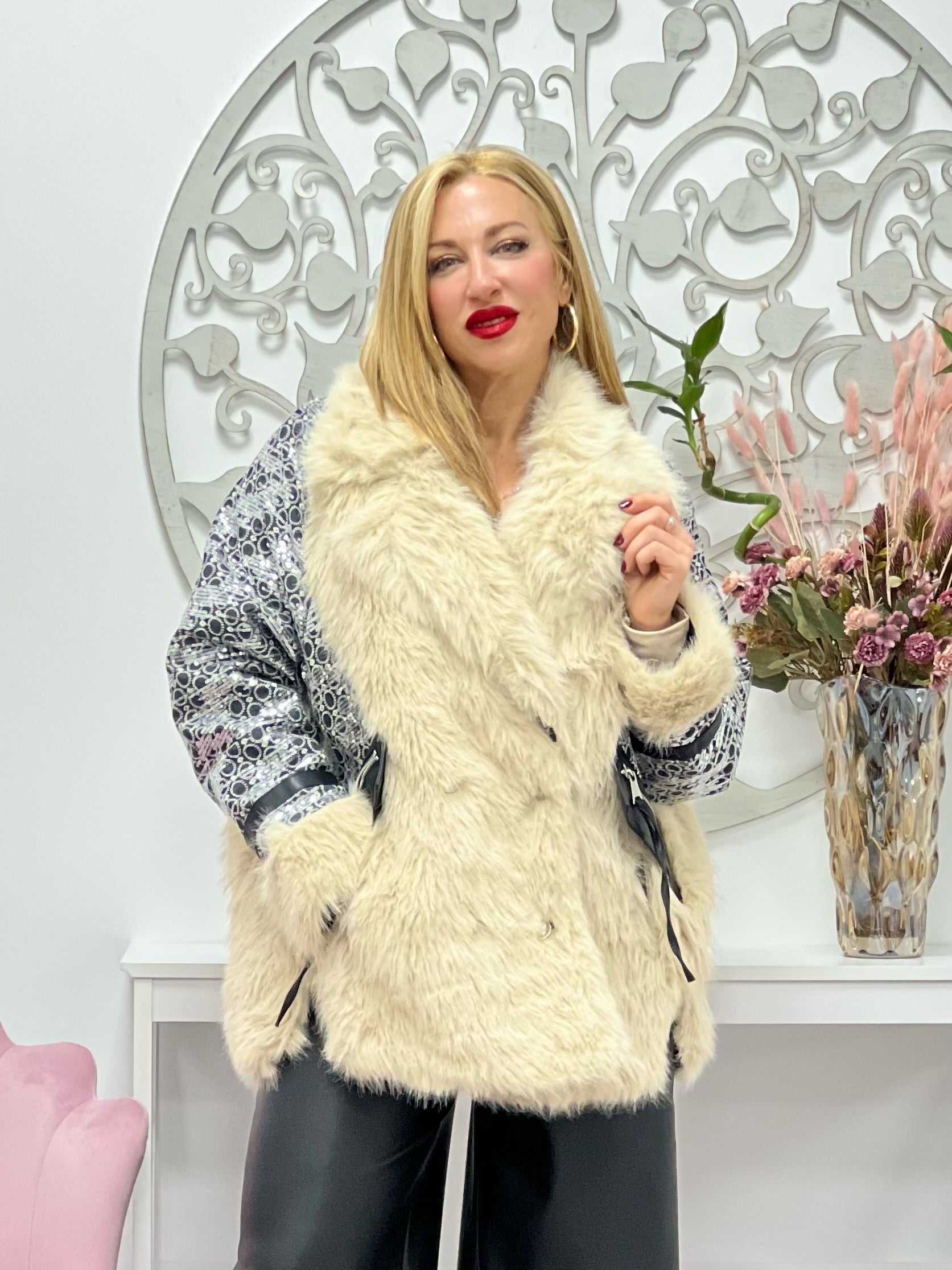 ABRIGO "Alpes" NEGRO-BEIGE