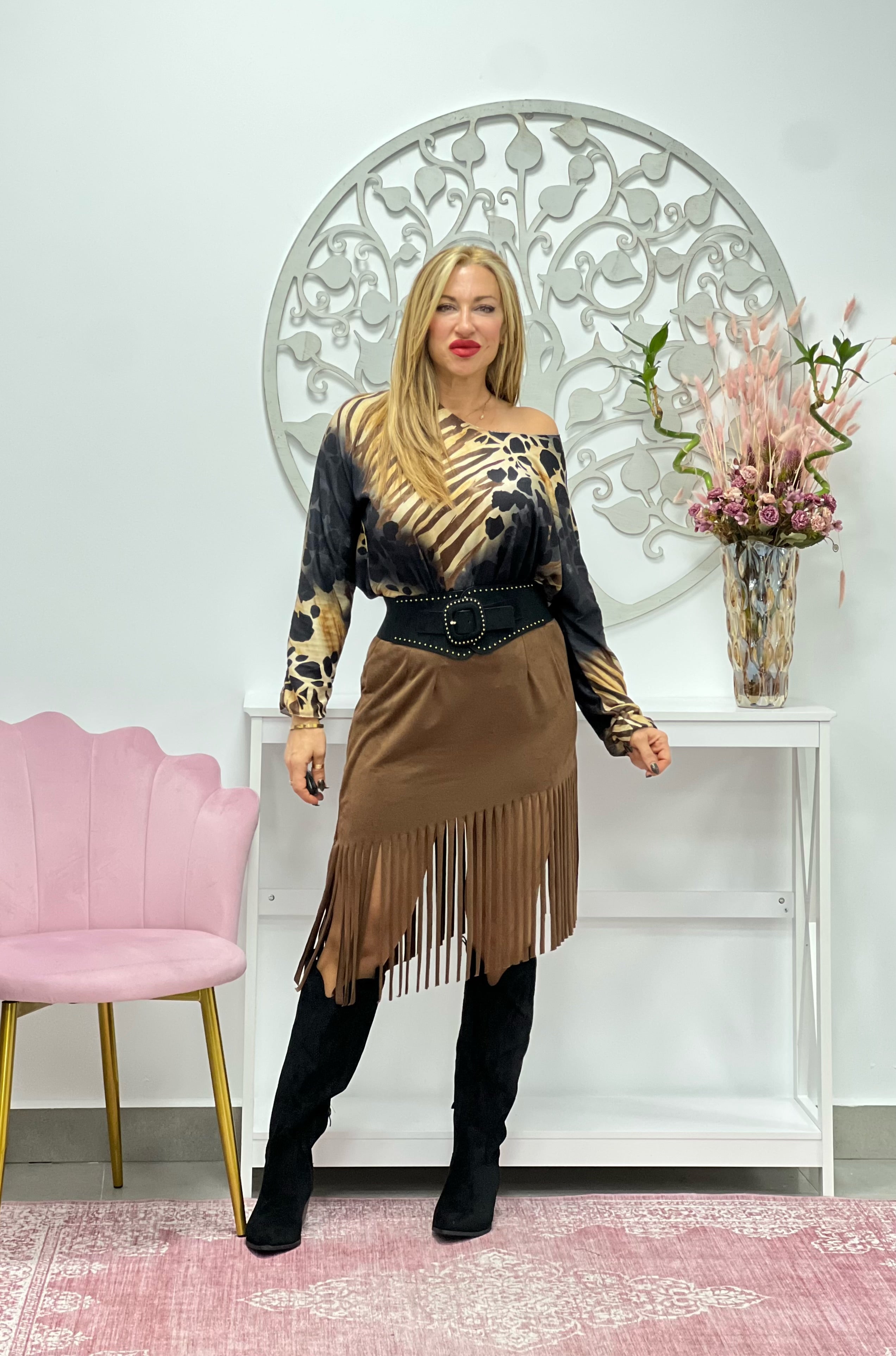 FALDA “Gema” MARRÓN