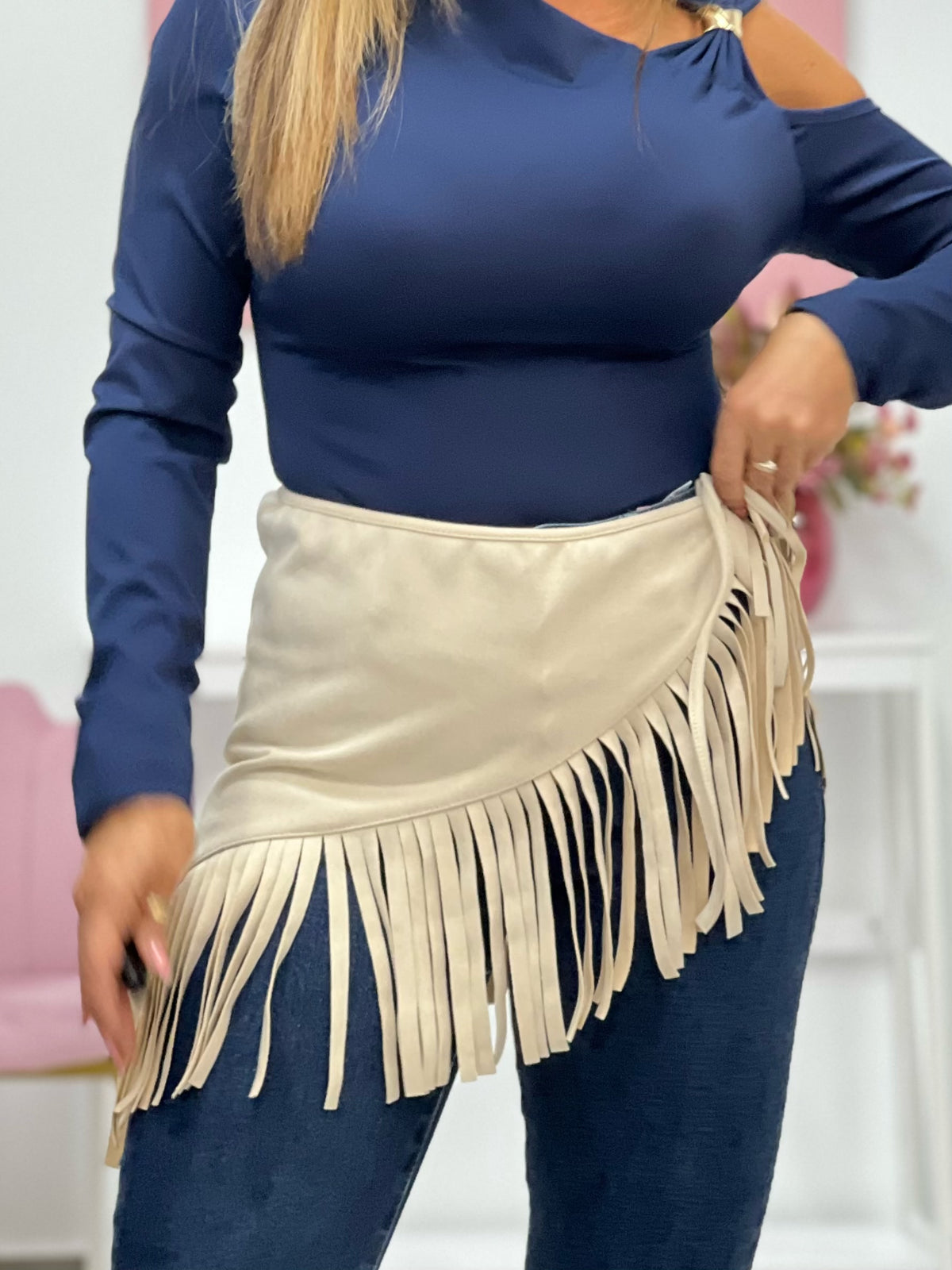 PAÑUELO FLECOS MARFIL