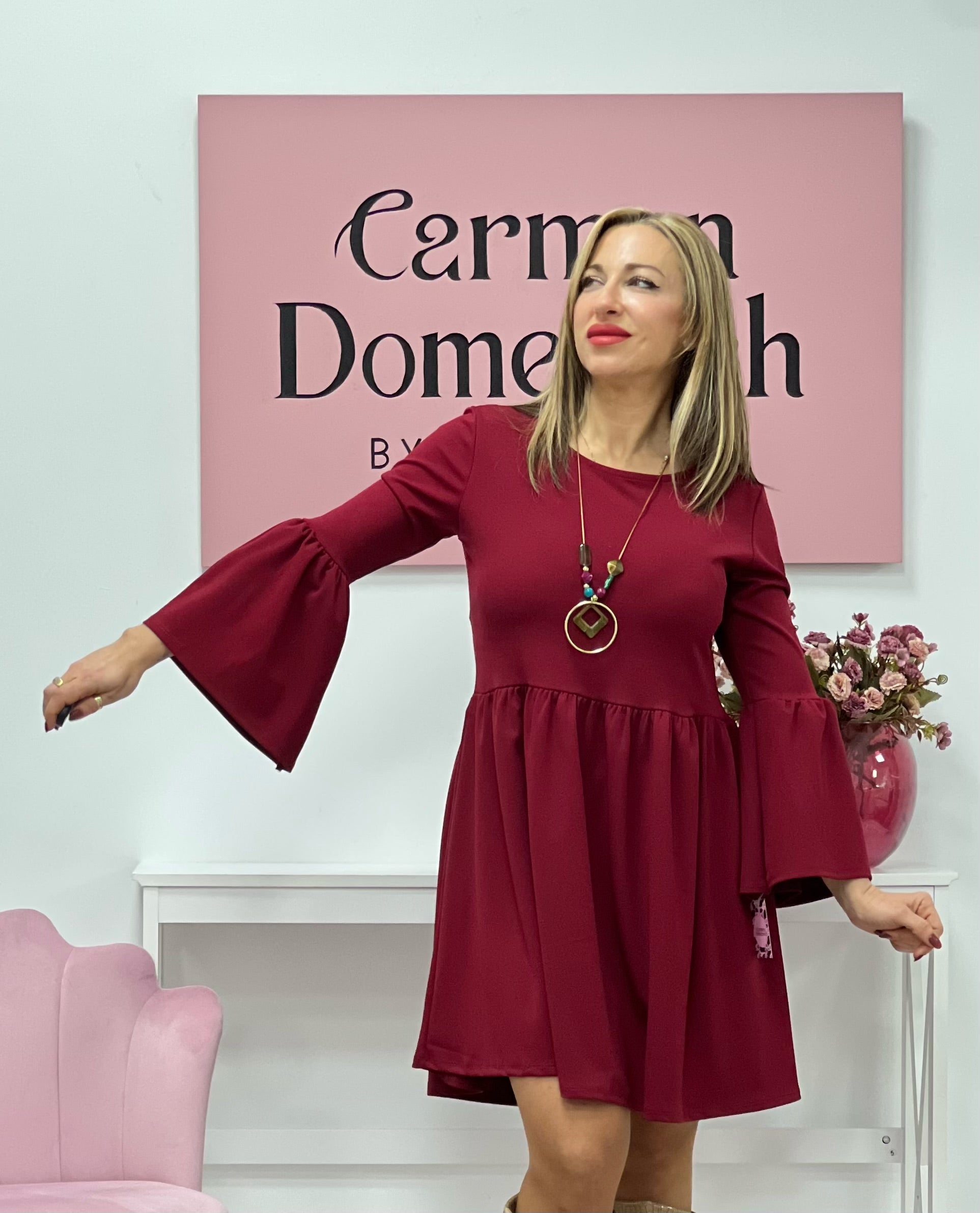 VESTIDO “Abba” BURDEOS