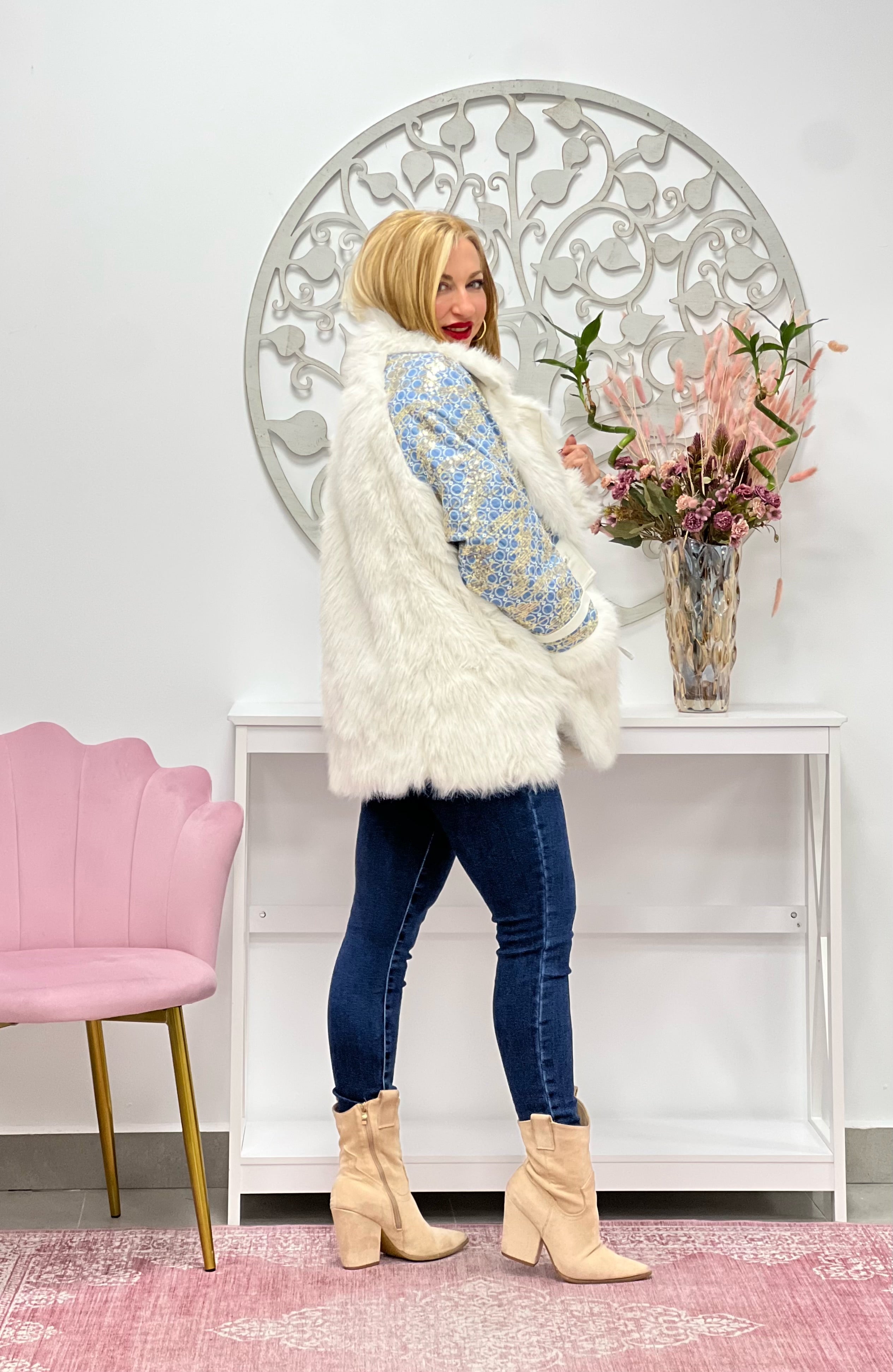 ABRIGO "Alpes" VAQUERO - BLANCO