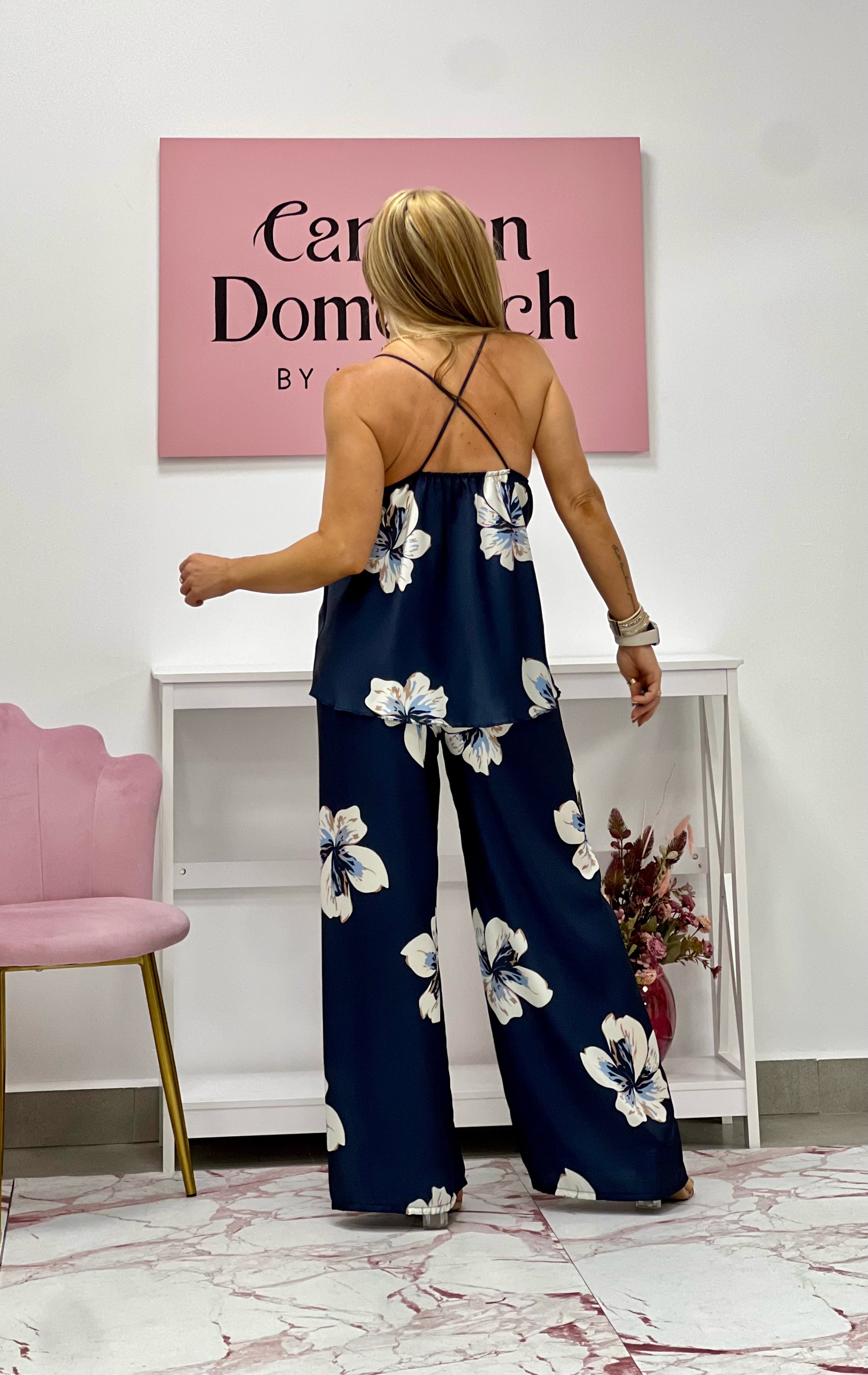 CONJUNTO “Flor” AZUL MARINO