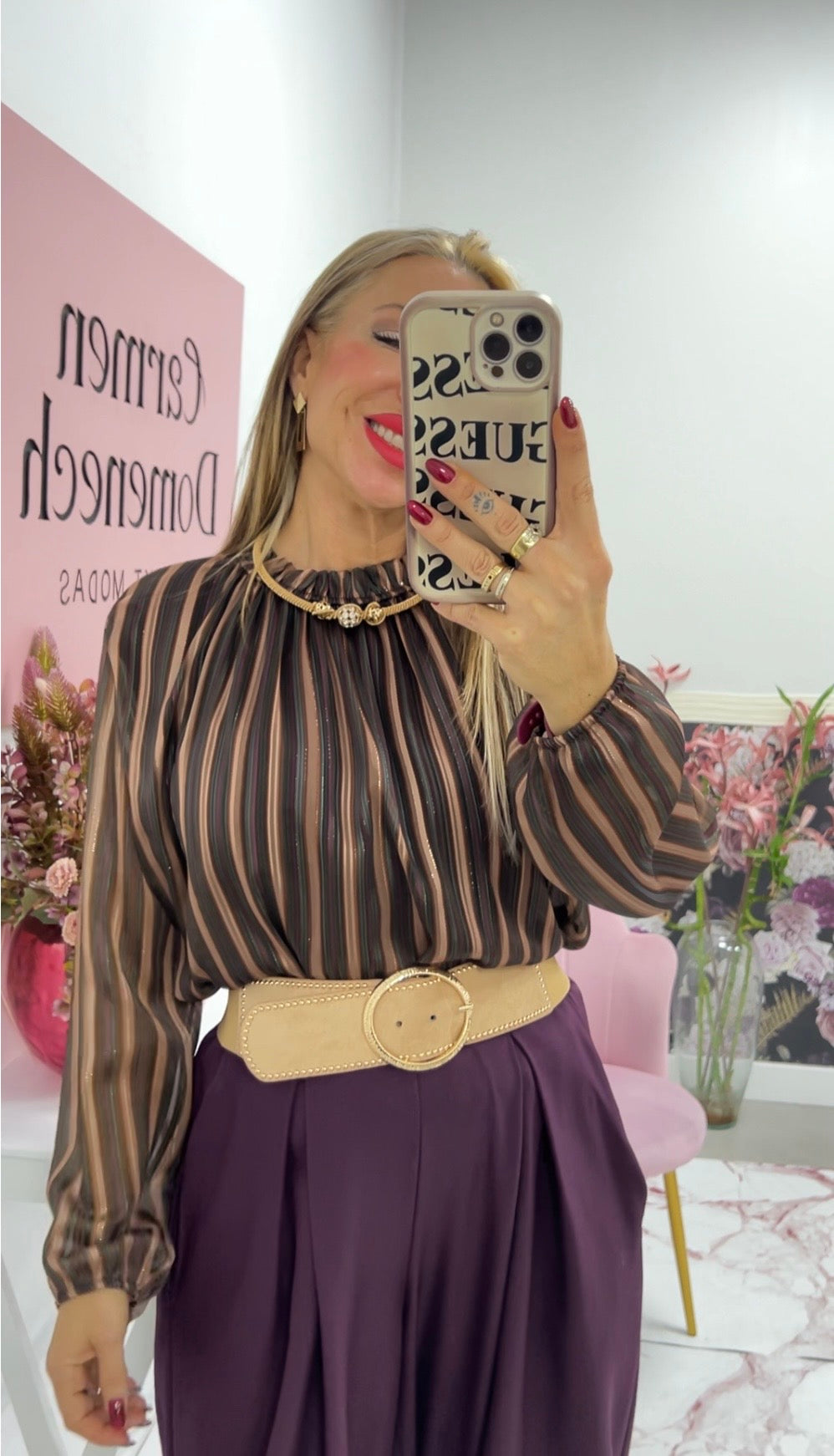 BLUSA “Adriana” BERENJENA-VERDE