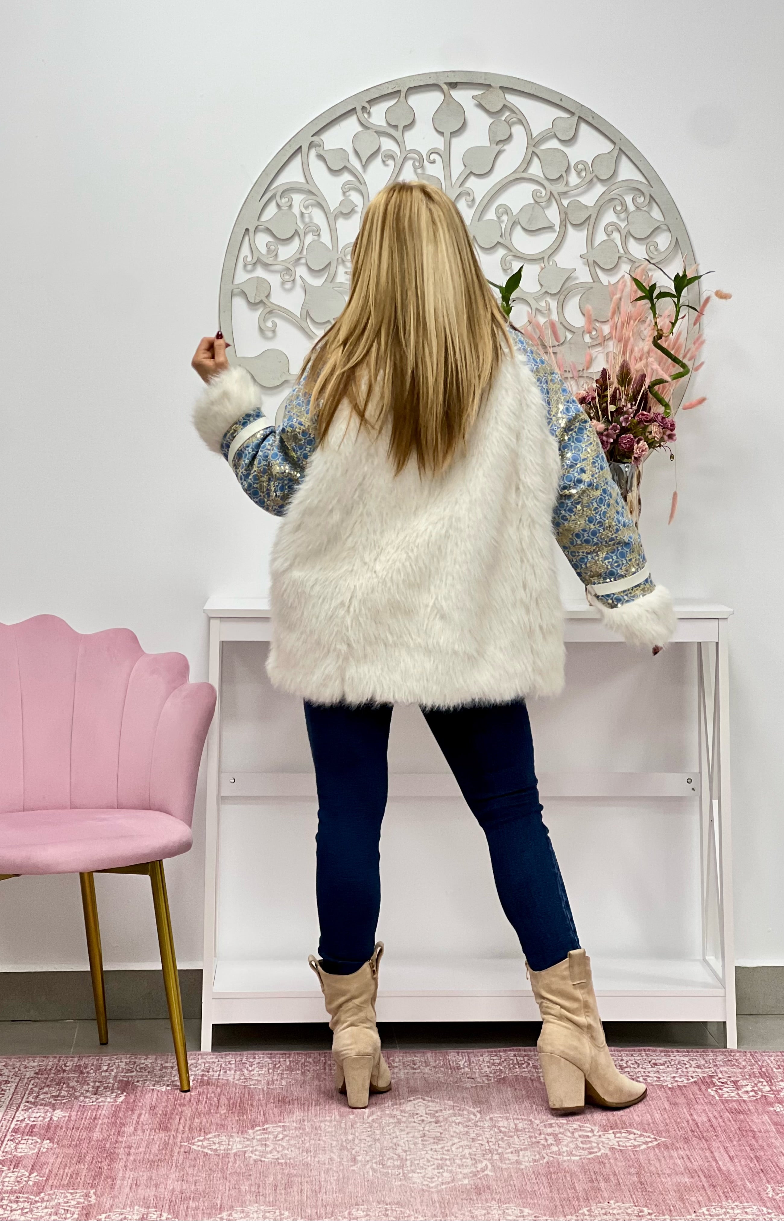 ABRIGO "Alpes" VAQUERO - BLANCO