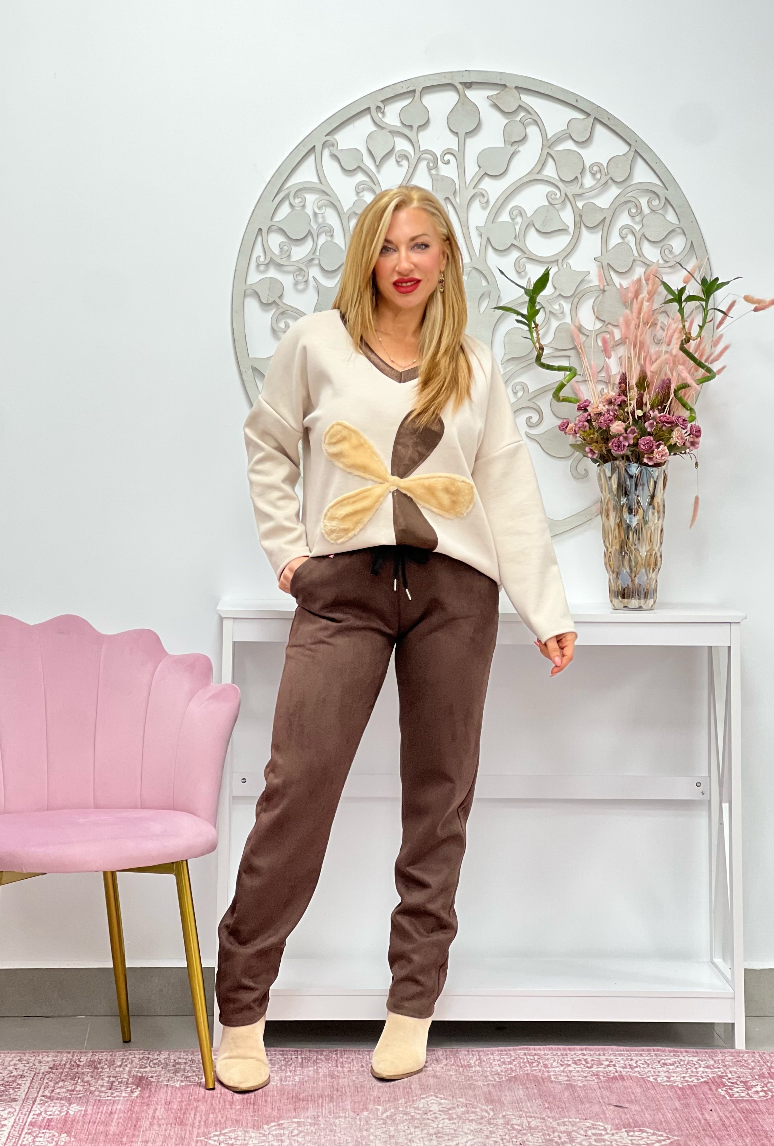 SUDADERA “Flor” MARFIL