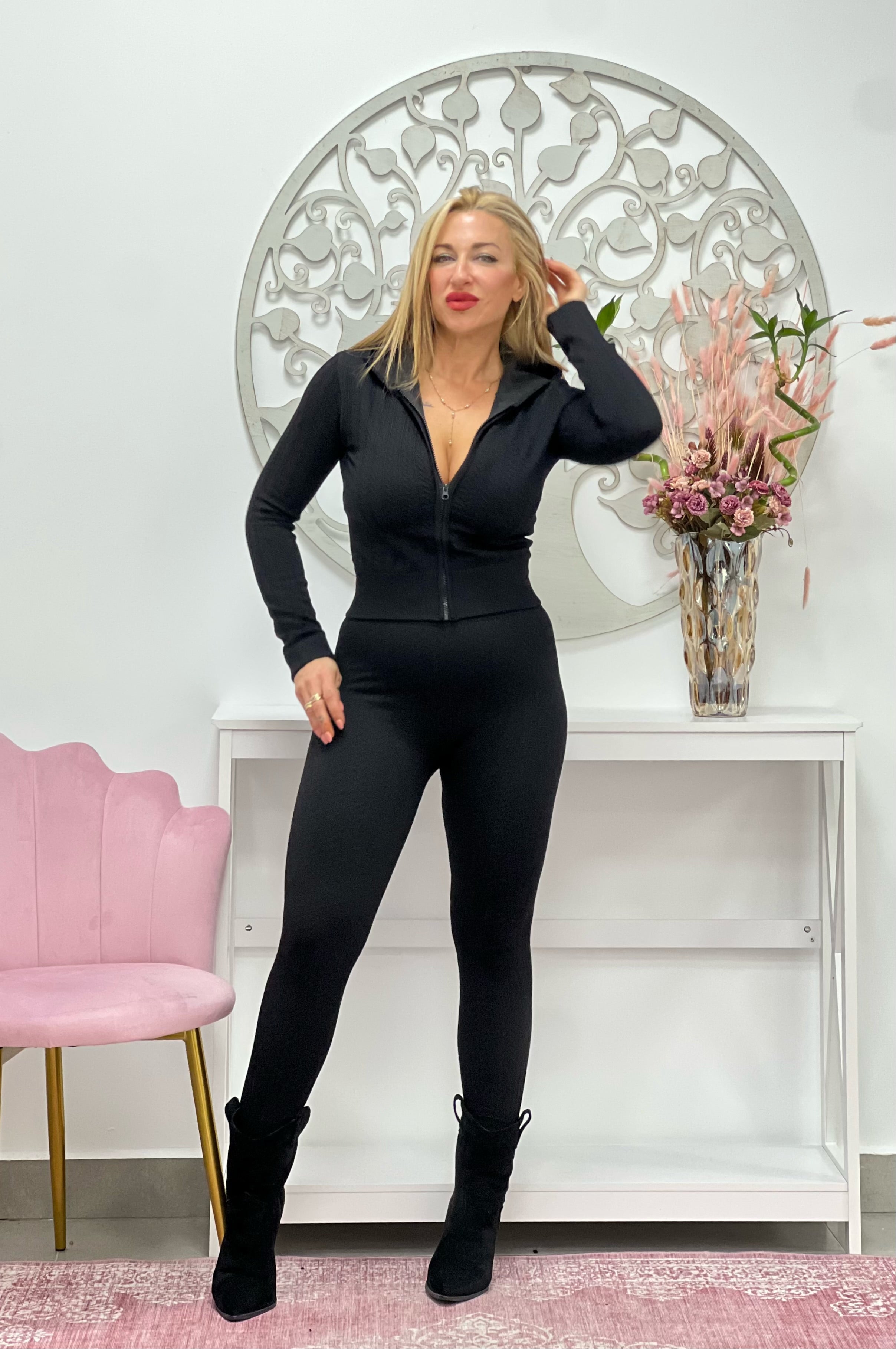 CONJUNTO "Trenzado" NEGRO