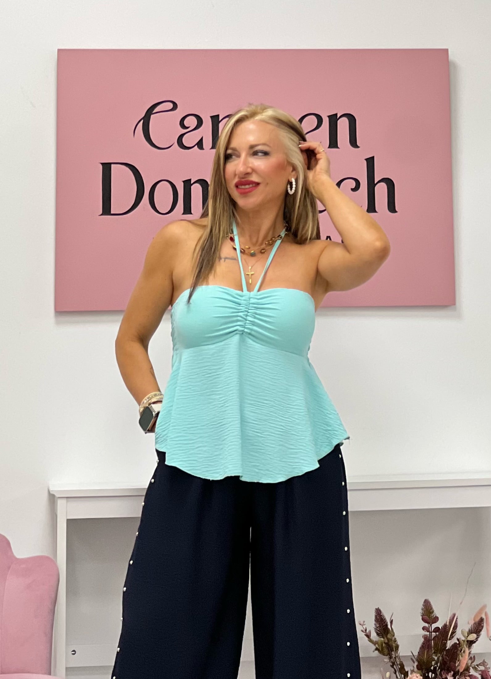 BLUSA “Mirta” AZUL TURQUESA