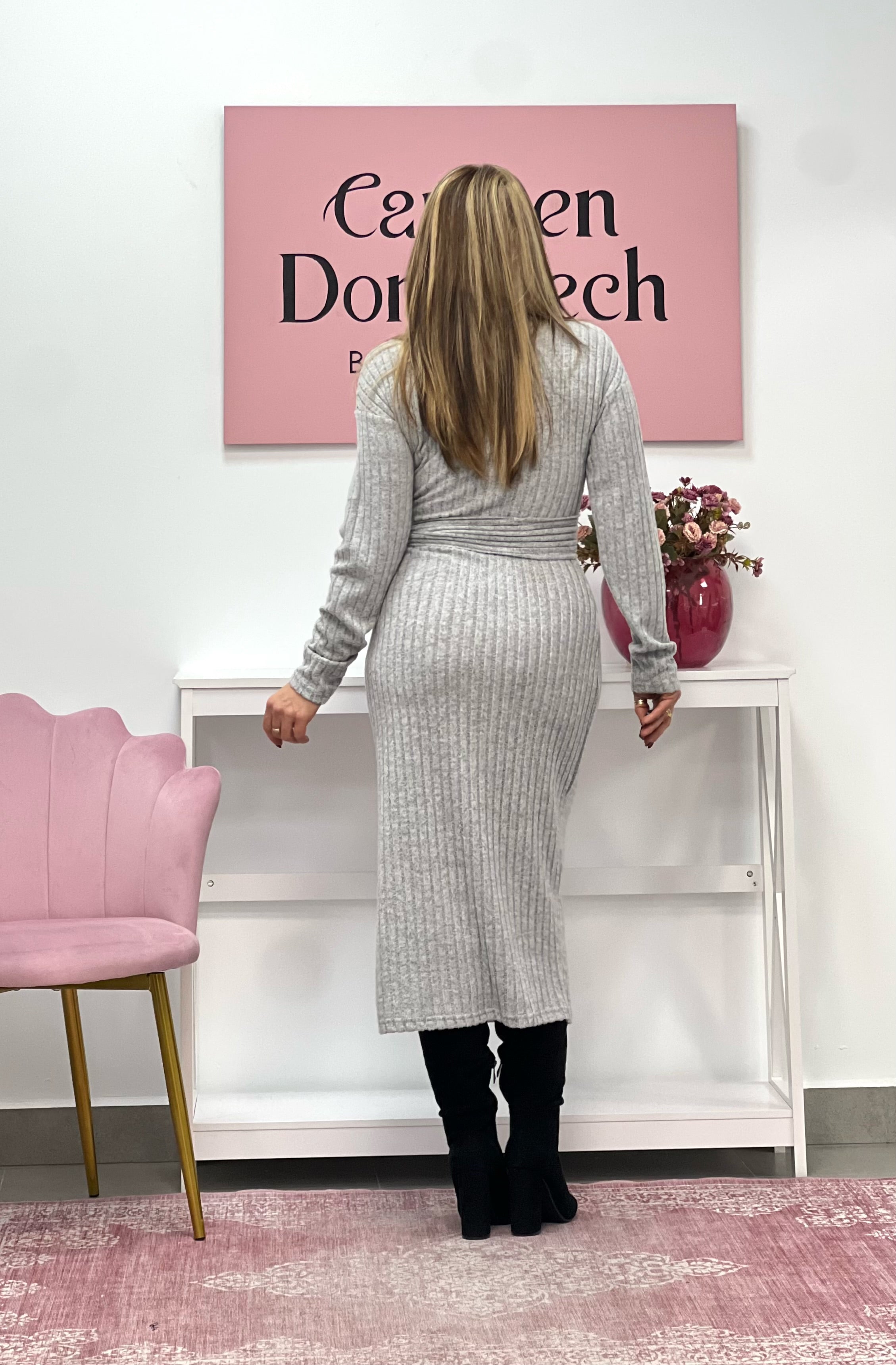 VESTIDO “Nácar” GRIS CLARO