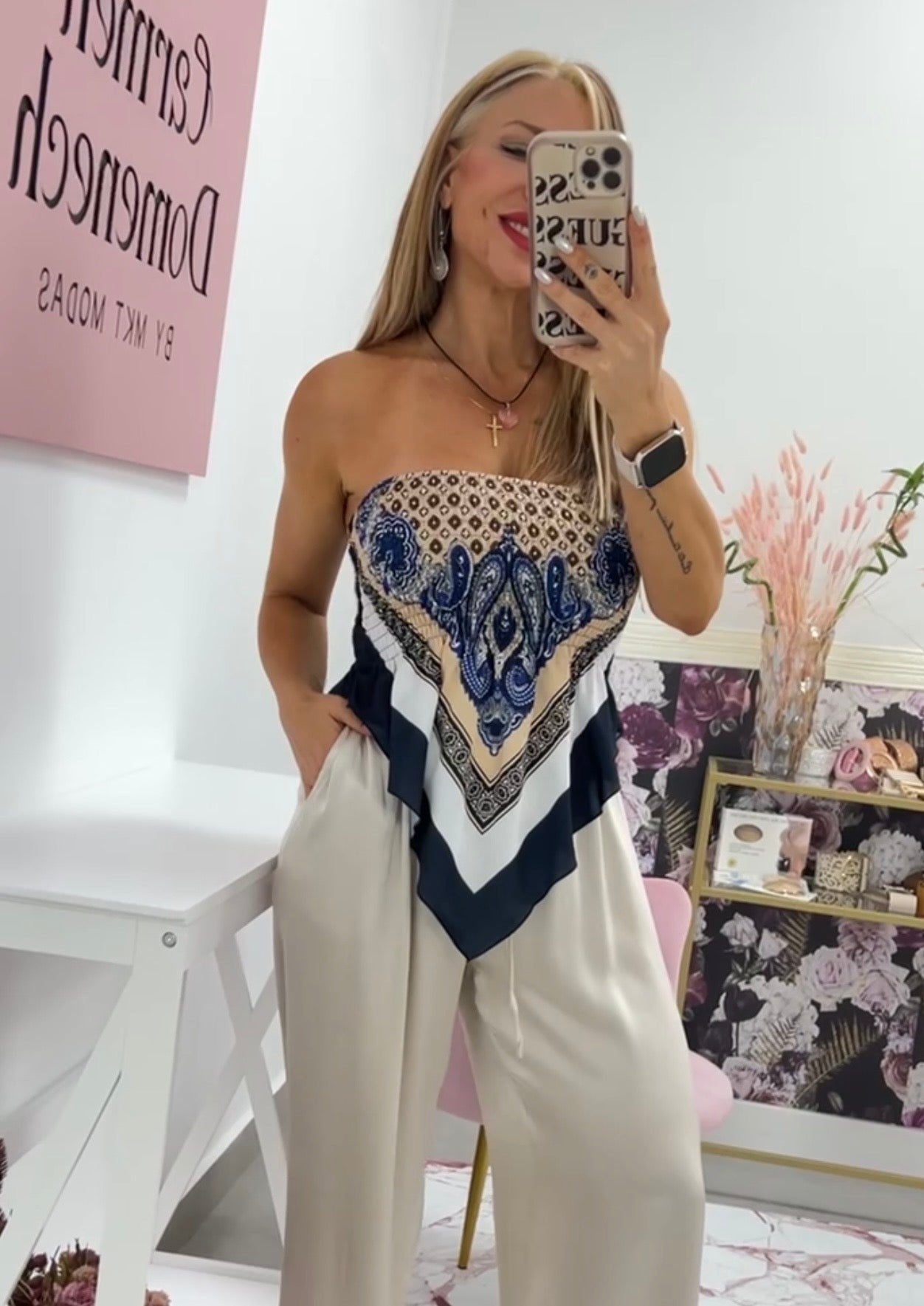 TOP “Sara” ESTAMPADO AZUL