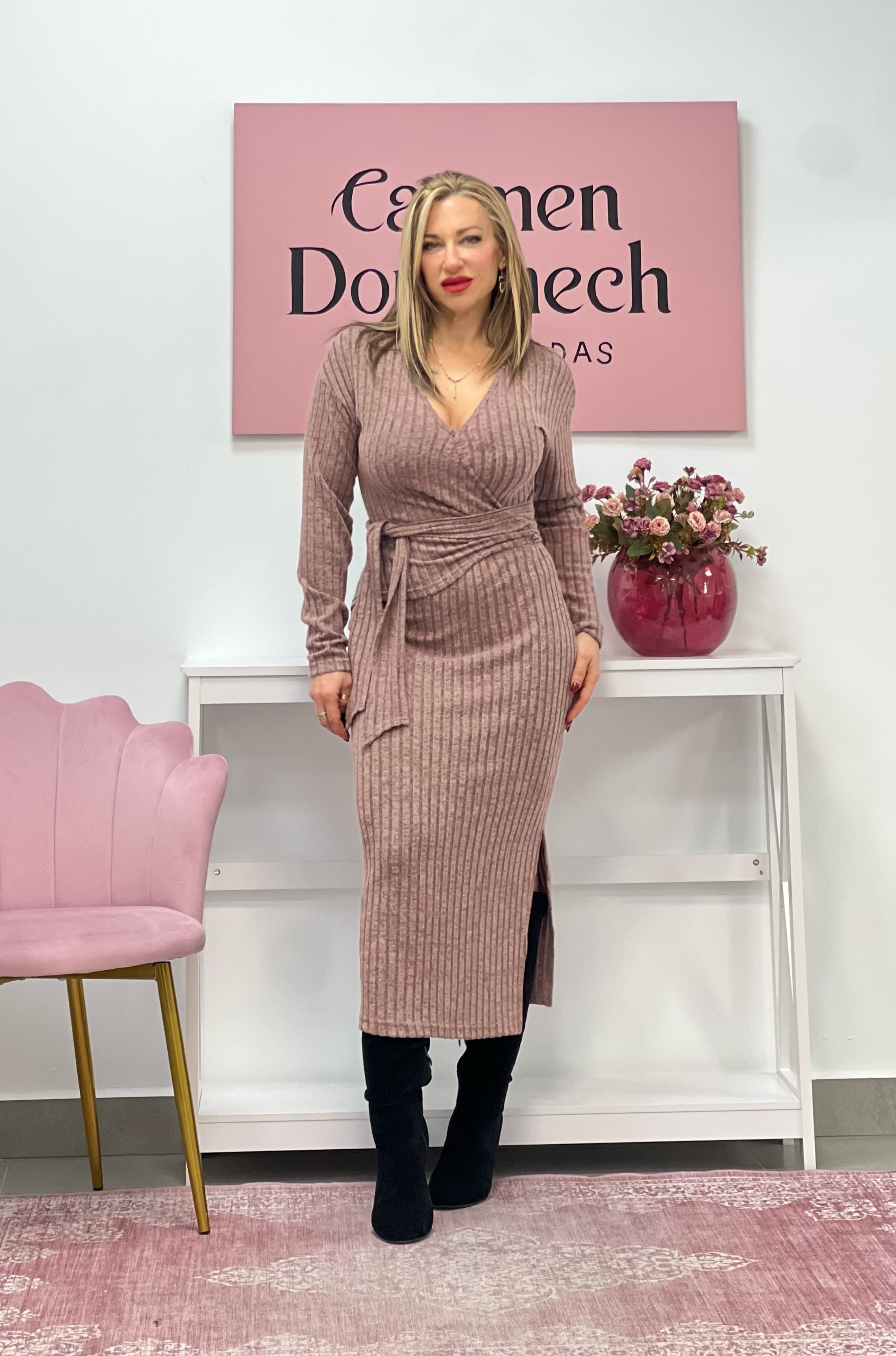 VESTIDO “Nácar” ROSA EMPOLVADO