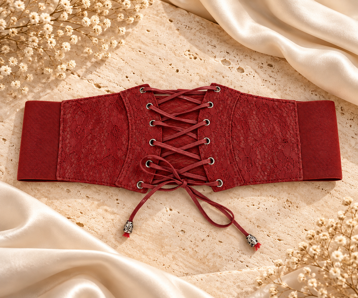 CINTURON CORSET BURDEOS