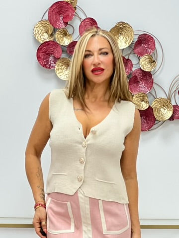 CHALECO "Alma" MARFIL